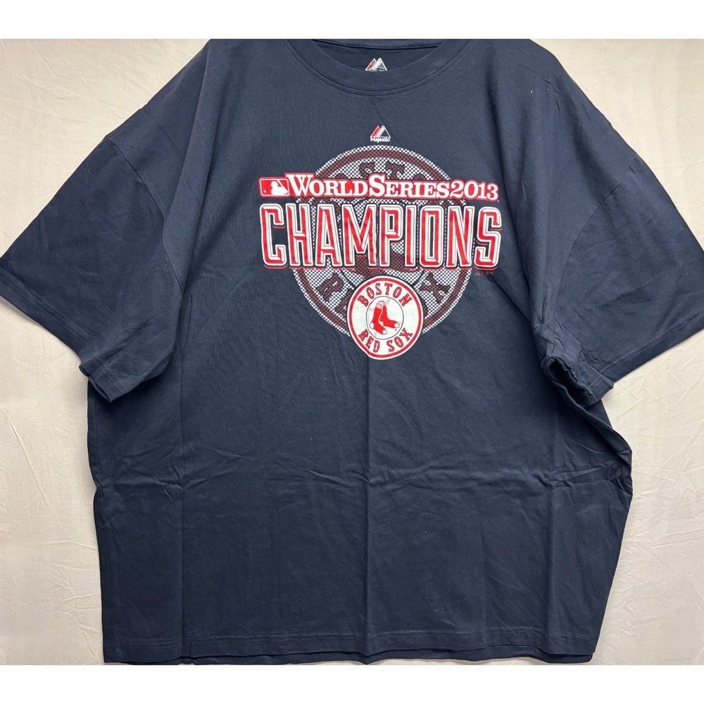 Boston Red Sox Majestic World Series Champions 2013 Shirt Blue Graphic 3XL Tall - Picture 2 of 5